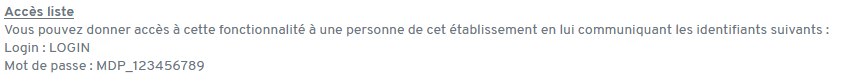 Listes de souhaits : Modalités d'accès