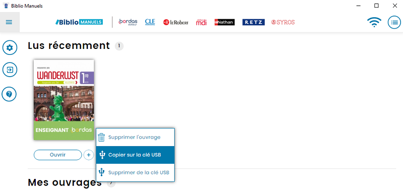 Biblio Manuels : Comment télécharger mes manuels numériques sur une clé USB ?
